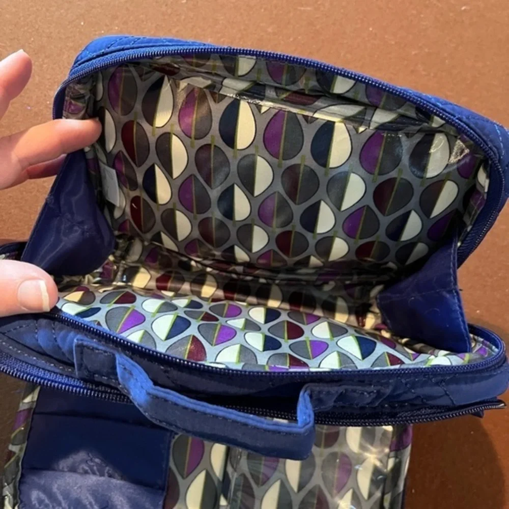 Vera Bradley Cobalt Blush and Brush Cosmetic Case